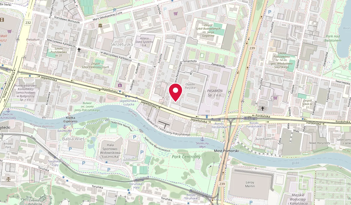 Mapa: ul. Jagiellońska 109, II piętro, 85-095 Bydgoszcz